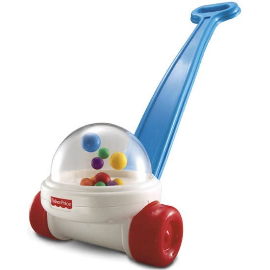 <p class="MsoNormal"><b><span>Fisher Price Corn Popper<br></span></b><br>Famous in the parenting world for driving mums and dads mad for more than 50 years, the Corn Popper encourages walking with colourful balls, sound and lights. The poppity-pop noise is sure to have adults quite infuriated some time before tots learn to walk unaided.</p>