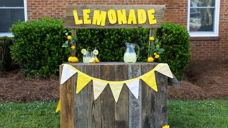 A backyard lemonade stand