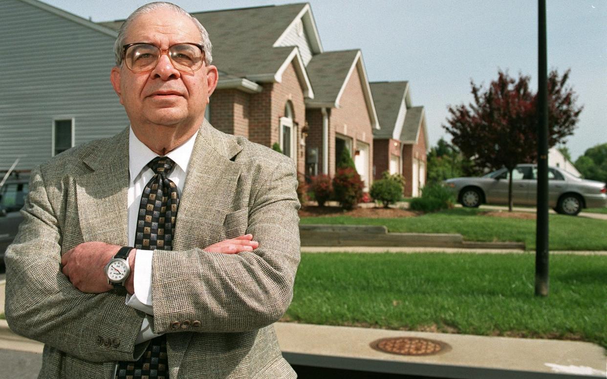 Gerald Shur, retired founder and longtime head of the Federal Witness Protection Program, at an undisclosed suburban location in 2002 - Greg Whitesell/Getty Images