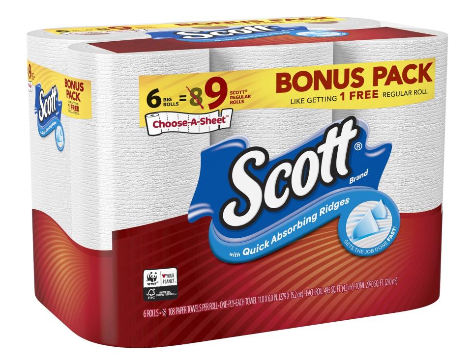 Large package of Scott paper towels.