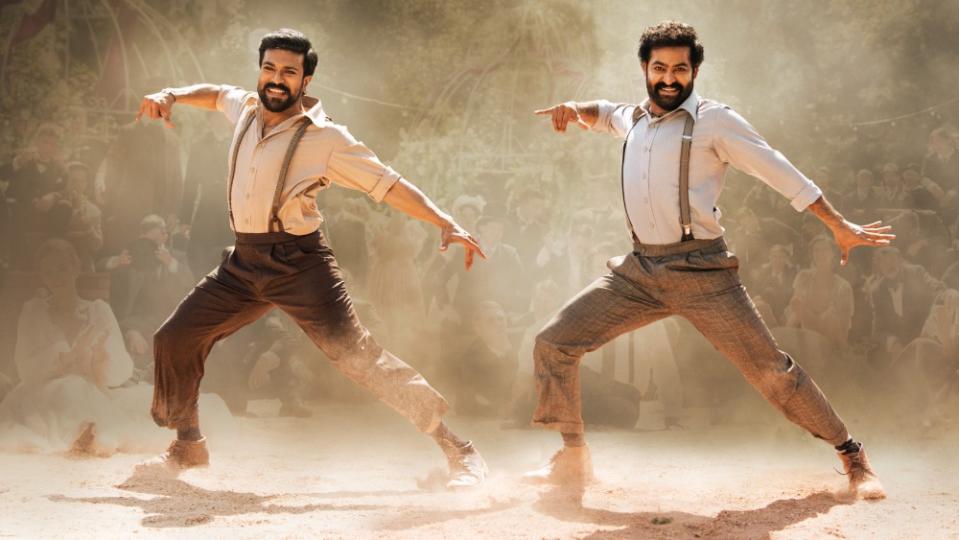 Ram Charan, NTR Jr in “RRR” - Credit: DVV Entertainment