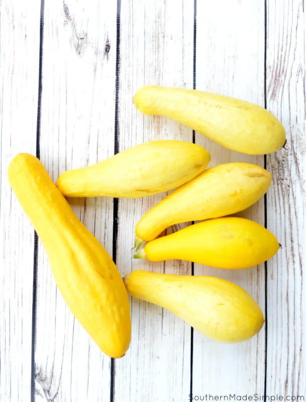 <p>Southern Made Simple</p><p>For starters, here's a simple and effective at preserving those beautiful golden veggies from the garden this summer! </p><p><strong>Get the recipe: <a href="https://www.southernmadesimple.com/how-to-freeze-yellow-squash/" rel="nofollow noopener" target="_blank" data-ylk="slk:How To Freeze Yellow Squash;elm:context_link;itc:0;sec:content-canvas" class="link ">How To Freeze Yellow Squash</a></strong></p><p><strong>Related: <a href="https://www.yahoo.com/lifestyle/58-butternut-squash-recipes-elevate-142342426.html" data-ylk="slk:58 Best Butternut Squash Recipes;elm:context_link;itc:0;sec:content-canvas;outcm:mb_qualified_link;_E:mb_qualified_link;ct:story;" class="link  yahoo-link">58 Best Butternut Squash Recipes</a></strong></p>
