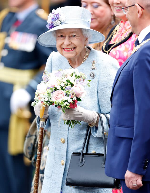 Queen Elizabeth II attends The Ceremony of the Keys on the forecourt of the Palace of Holyroodhouse on June 27 in Edinburgh, Scotland. (Photo: Max Mumby/Indigo via Getty Images)