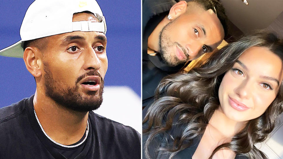 Nick Kyrgios with girlfriend Costeen Hatzi, pictured here in New York ahead of the US Open.