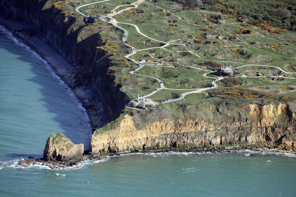 Pointe du Hoc is the highest point between the American sectors of Utah and Omaha Beaches. As part of the D-Day invasion, U.S. Army Rangers scaled the 100-foot cliffs from the sea below to take out German machine gun bunkers.