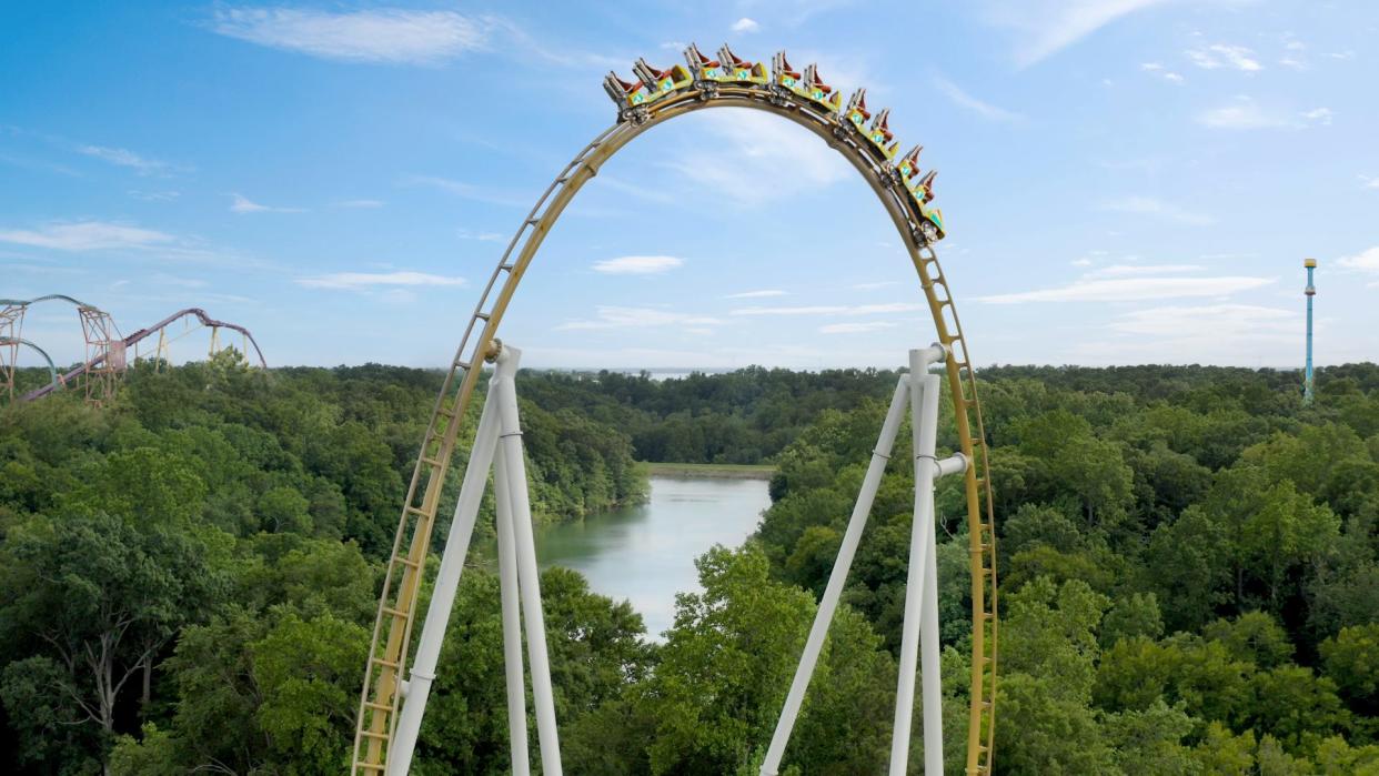 Busch Gardens Williamsburg bills Pantheon as the world’s fastest multi-launch coaster.
