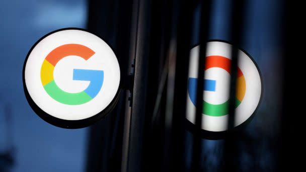 PHOTO: The logo for Google LLC is seen at the Google Store Chelsea in New York City, Nov. 17, 2021. (Andrew Kelly/Reuters, FILE)