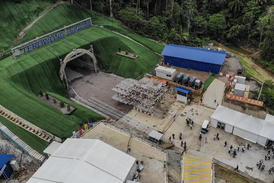 An aerial view of the ECRL construction site in Dungun, Terengganu July 25, 2019. ― Picture by Hari Anggara