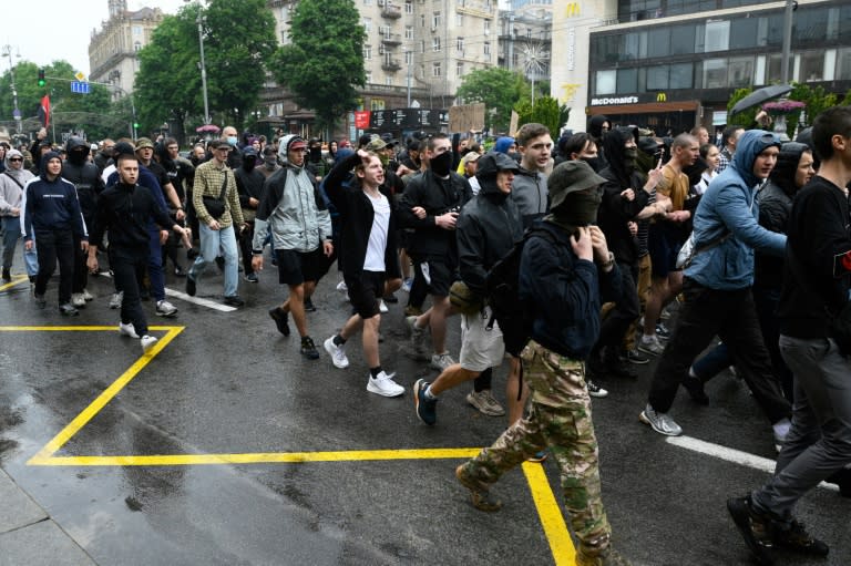 La contramanifestación contra la Marcha del Orgullo de Kiev del 16 de junio de 2024 (Maksym Polishchuk)