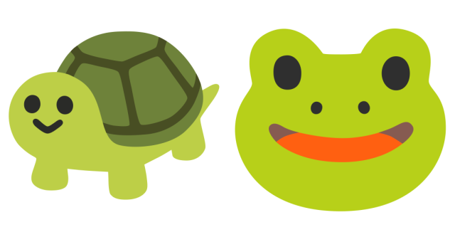 Google Android emoji frog turtle 