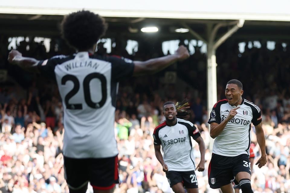 Instant impact: Carlos Vinicius (right) scored the winner three minutes after coming on (Getty Images)