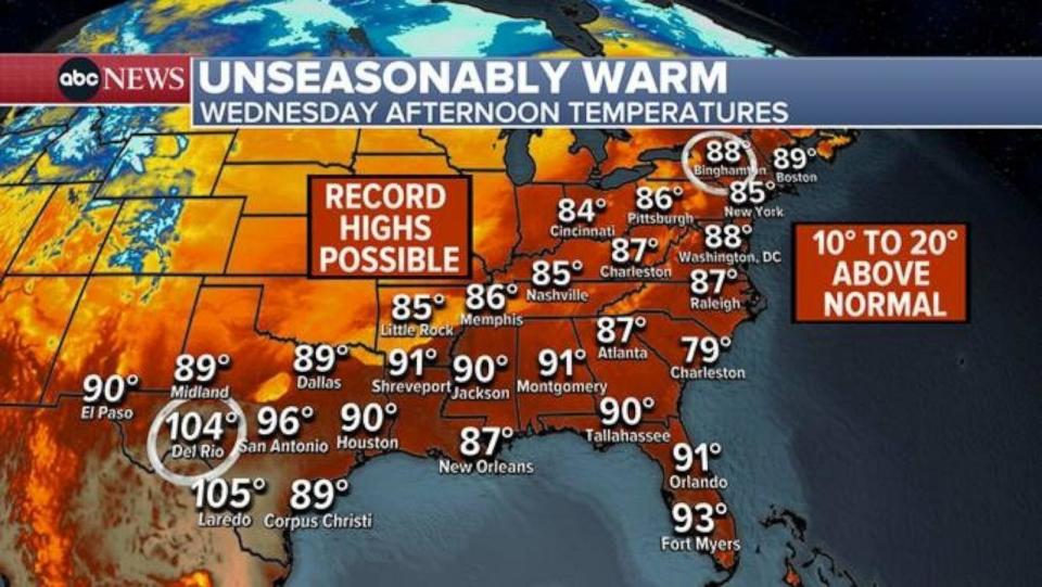 PHOTO: Unseasonably warm weather on May 22, 2024. (ABC News)