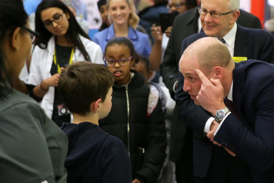 The Duke showed off his new hairstyle to kids in London earlier this week. Photo: Getty