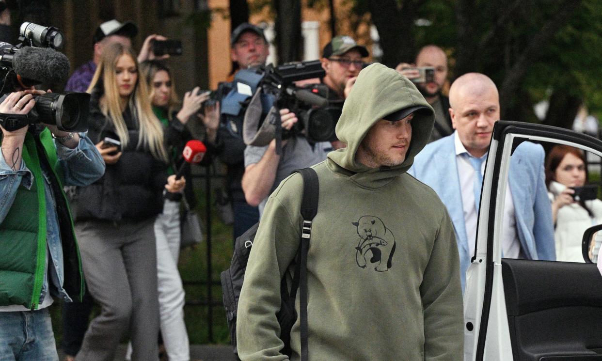 <span>Alexey Blinovsky in May 2023 outside court.</span><span>Photograph: Sipa US/Alamy</span>