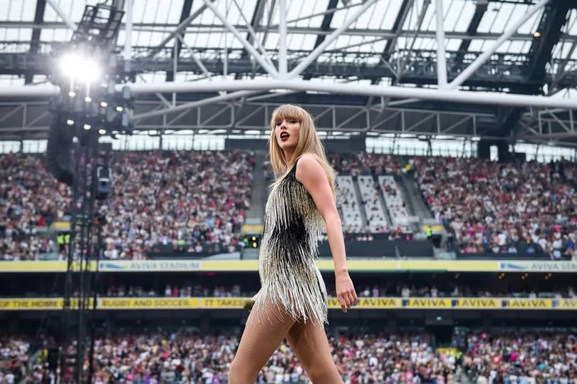 Taylor Swift performs on stage during "Taylor Swift | The Eras Tour" at Aviva Stadium on June 28, 2024 in Dublin, Ireland