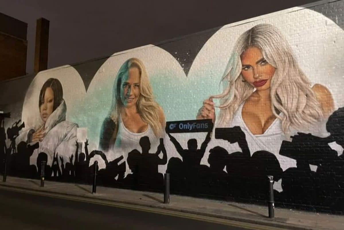 An Only Fans mural on London’s Brick Lane  (towerhamletsstreetvlogs/Instagram)