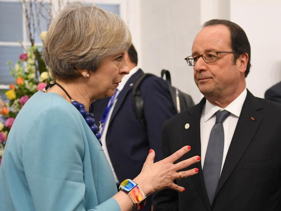 Theresa May and François Hollande