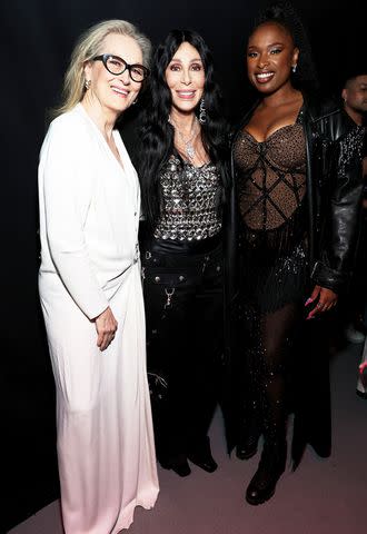 <p>Kevin Mazur/Getty</p> (Left-right:) Meryl Streep, Cher and Jennifer Hudson at the 2024 iHeartRadio Music Awards on April 1