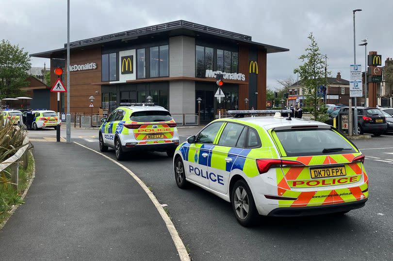 Police at the McDonald's on Jennifer Avenue in Vauxhall