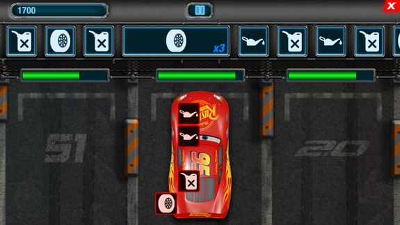 The object of this game is to fix the cars so they can leave the pit. Lightning McQueen  will shout out hints as you play.