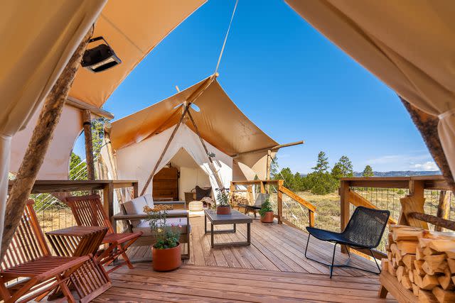 <p>Bailey Made/Courtesy of Under Canvas</p> The Hoodoo Suite at Bryce Canyon Under Canvas