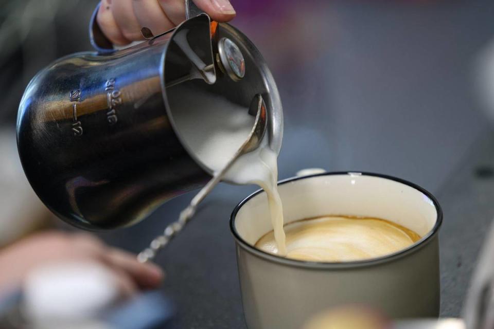 Oatmilk latte, Nova Coffee opened in Arroyo Grande in June of last year, and operate an all-outdoor dining area and drive-through Jan 27, 2023.