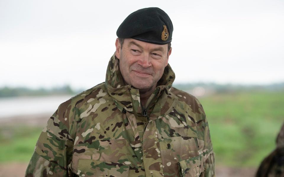 General Patrick Sanders visiting Tapa Army Base Estonia where he met British and French troops - Eddie Mulholland