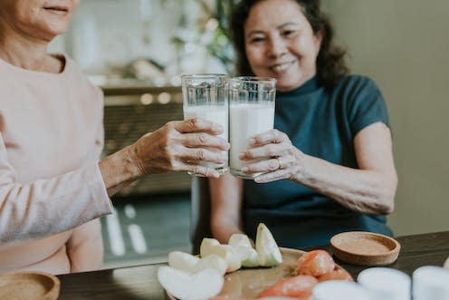   <span class="attribution"><a class="link " href="https://www.gettyimages.co.uk/detail/photo/osteoporosis-good-food-for-our-good-health-royalty-free-image/1475431573?phrase=healthy+older+adults+eating+dairy&adppopup=true" rel="nofollow noopener" target="_blank" data-ylk="slk:Erdark;elm:context_link;itc:0;sec:content-canvas">Erdark</a></span>