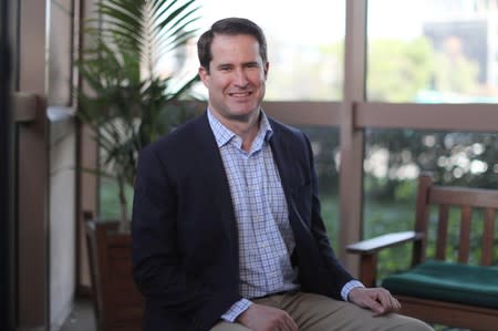 FILE PHOTO: U.S. Democratic presidential candidate Seth Moulton poses for a photo in Burbank