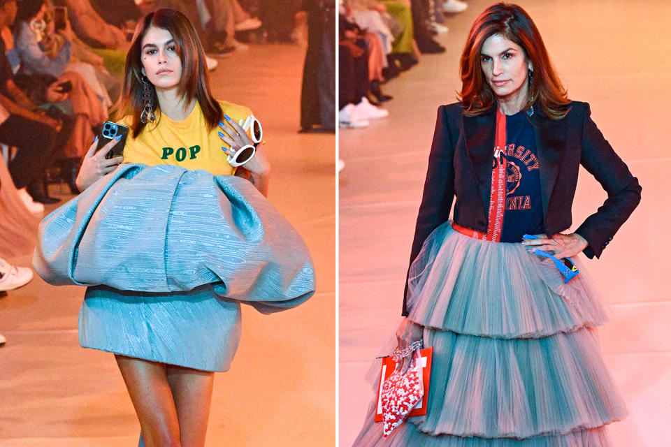 Cindy Crawford und ihre Tochter Kaia Gerber bei der Runway Show von Off-White auf der Fashion Week Paris. (Bilder: Getty Images)