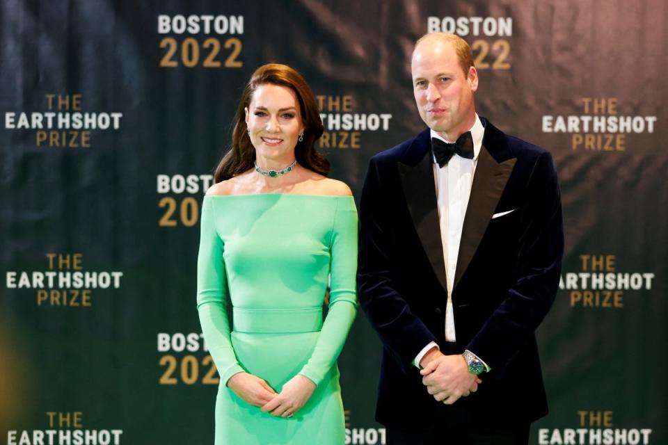 William and Kate on the green carpet in Boston, Massachusetts (Reuters)