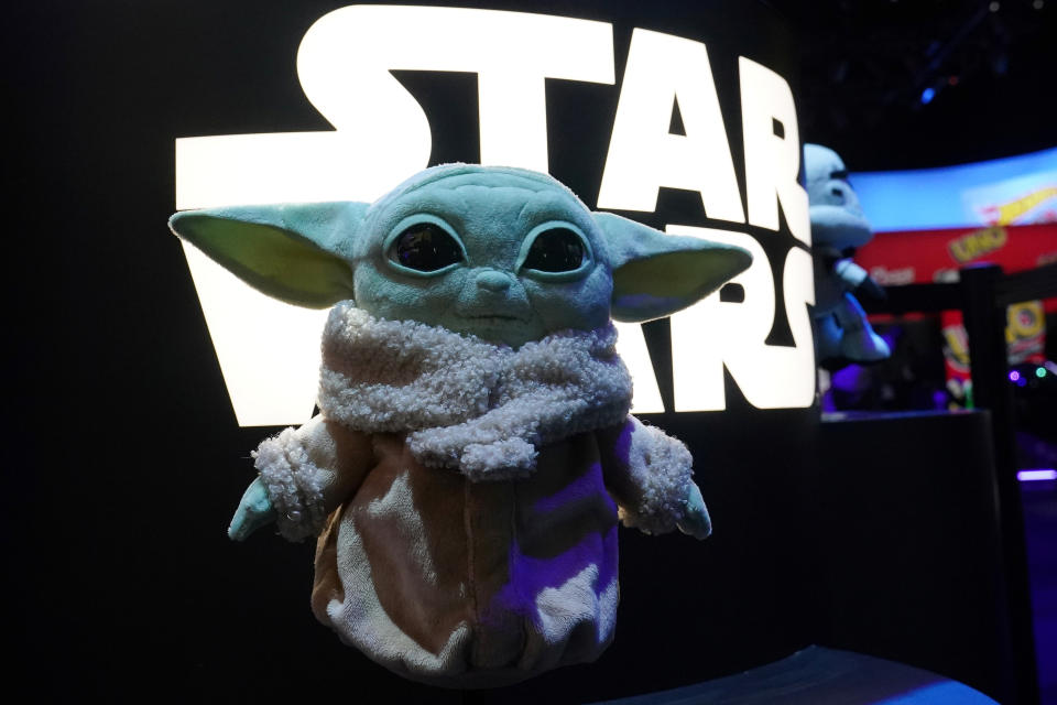 A Baby Yoda toy from Mattel is pictured in the Manhattan borough of New York City, New York, U.S., February 21, 2020. REUTERS/Carlo Allegri