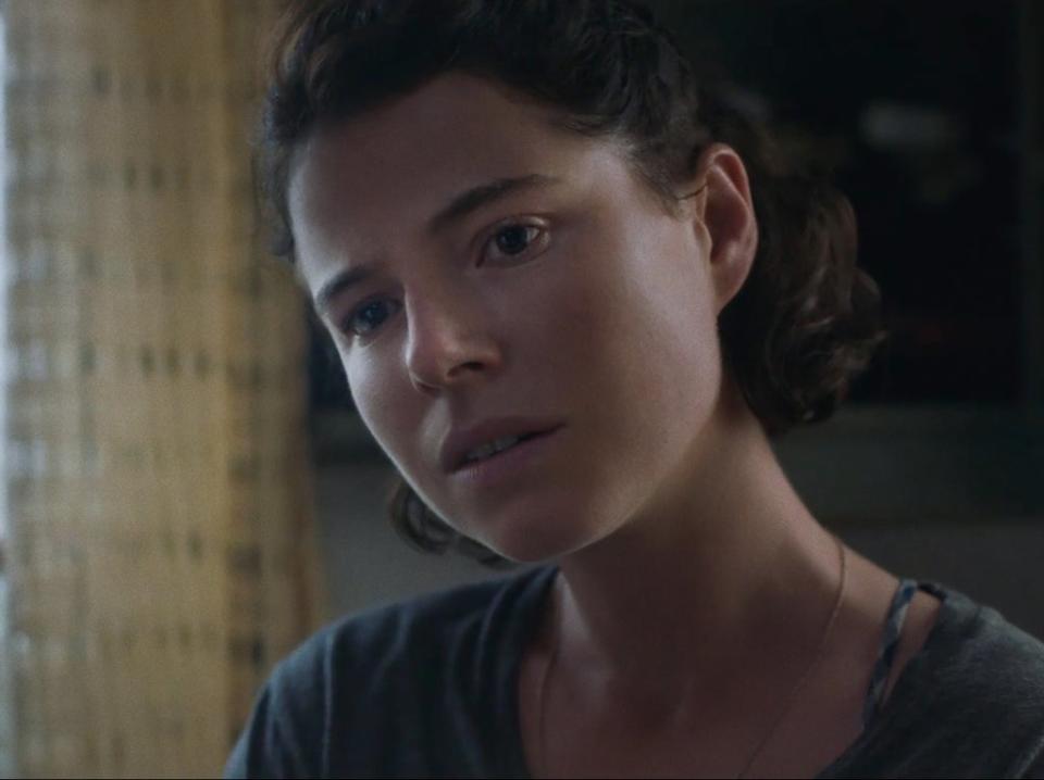 The younger Leda is played in flashback by Jessie Buckley, with natural forthrightness (Netflix)