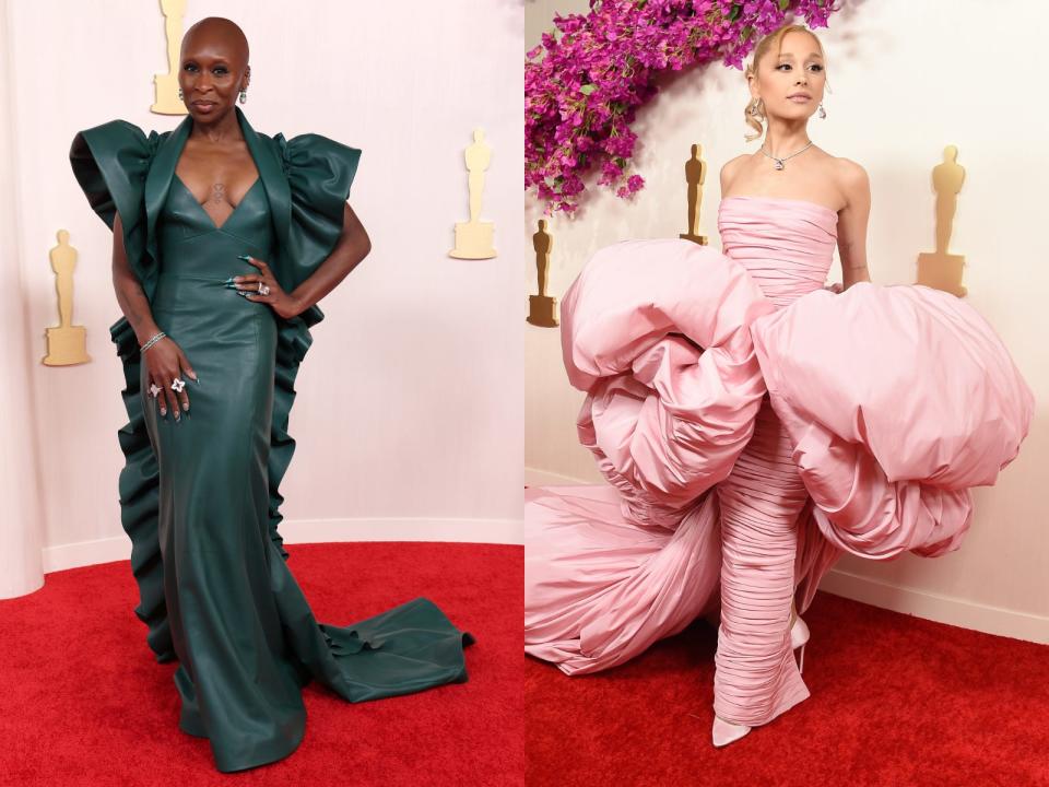 Cynthia Erivo and Ariana Grande attend the 2024 Oscars.