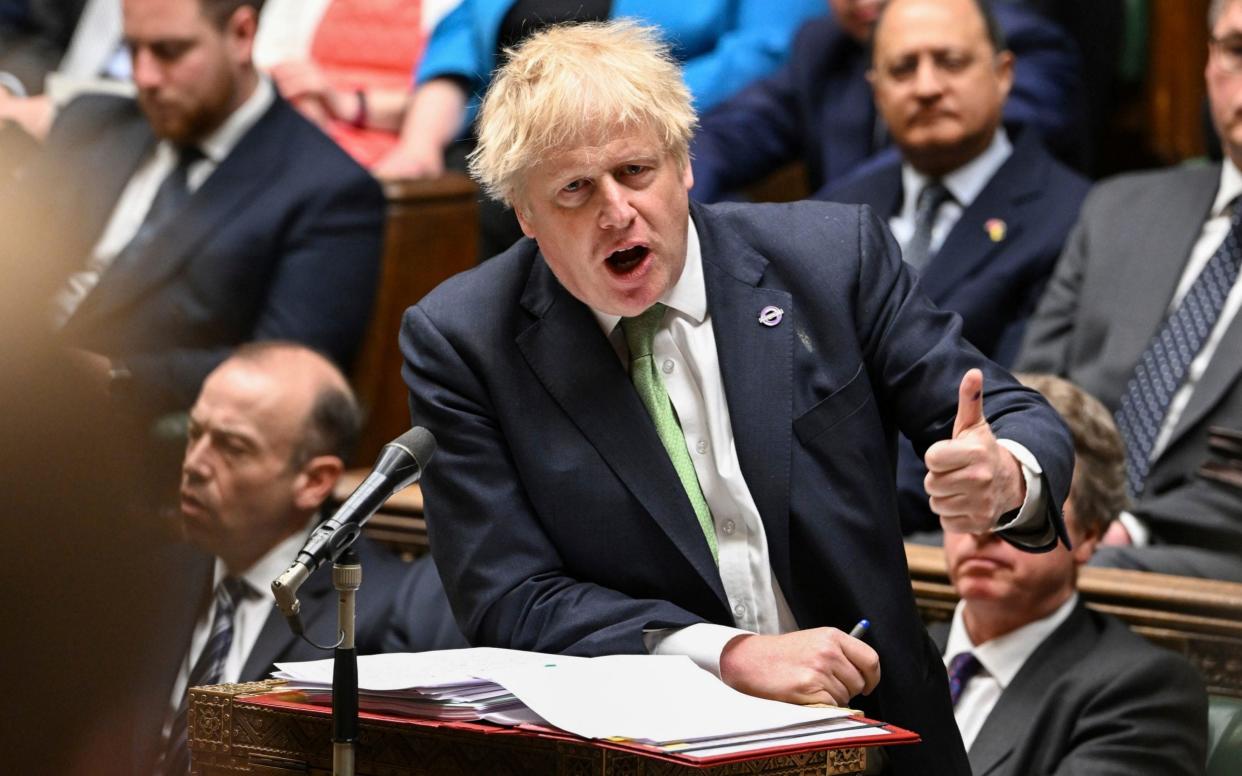 Boris Johnson, the Prime Minister, is pictured in the House of Commons on May 18 - Jessica Taylor /UK Parliament