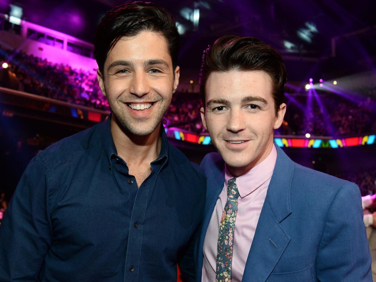 Josh Peck and Drake Bell at Nickelodeon's 27th Kids' Choice Awards in March 2014.