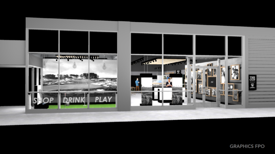 A rendering of The Cup Sports, a Topgolf Swing Suite, location in Ridge Hill.