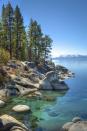 <p><strong>Where: </strong>Lake Tahoe, California and Nevada</p><p><strong>Why We Love It: </strong>Surrounded by the Sierra Nevada Mountains on all sides, Lake Tahoe's waters are so clear you can see 70 feet deep. </p>