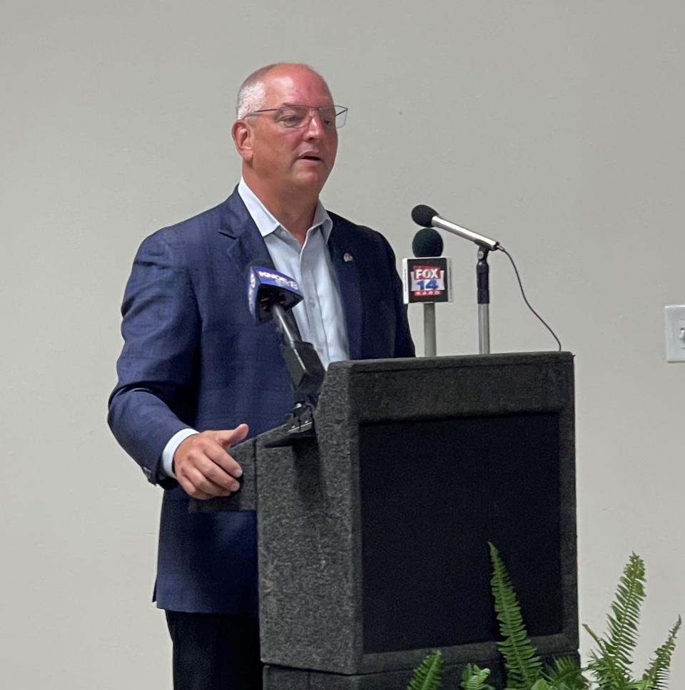 Governor John Bel Edwards announced $2.2 million funding in GUMBO Grants to assist in the construction of broadband infrastructure for Tensas, Franklin and Madison parishes at a groundbreaking in Bastrop on Monday.