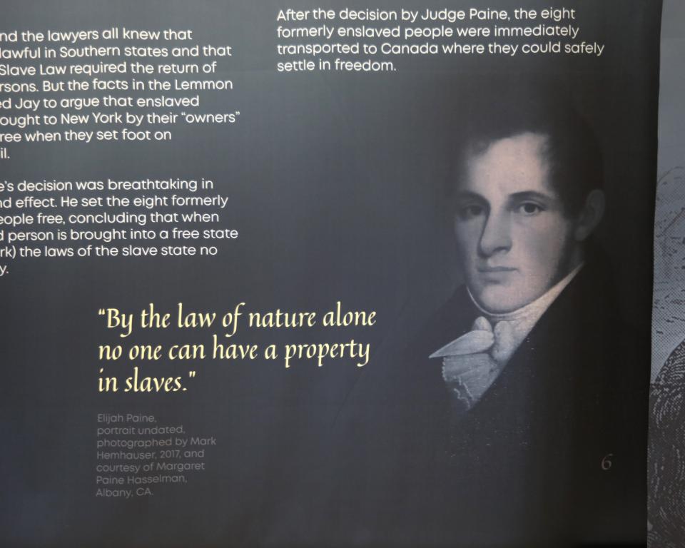 A traveling exhibit about the Lemmon Case is on display at the Rockland County Courthouse in New City Jan. 18, 2022. The 1850s case involved a southern man who brought his slaves to New York, where they were declared free.