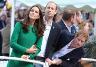 <p>If there's one thing we know royals get excited about, it's sporting events. Here, Prince Harry tries to get a better view at the Grand Départ of the Tour de France in 2014. </p>