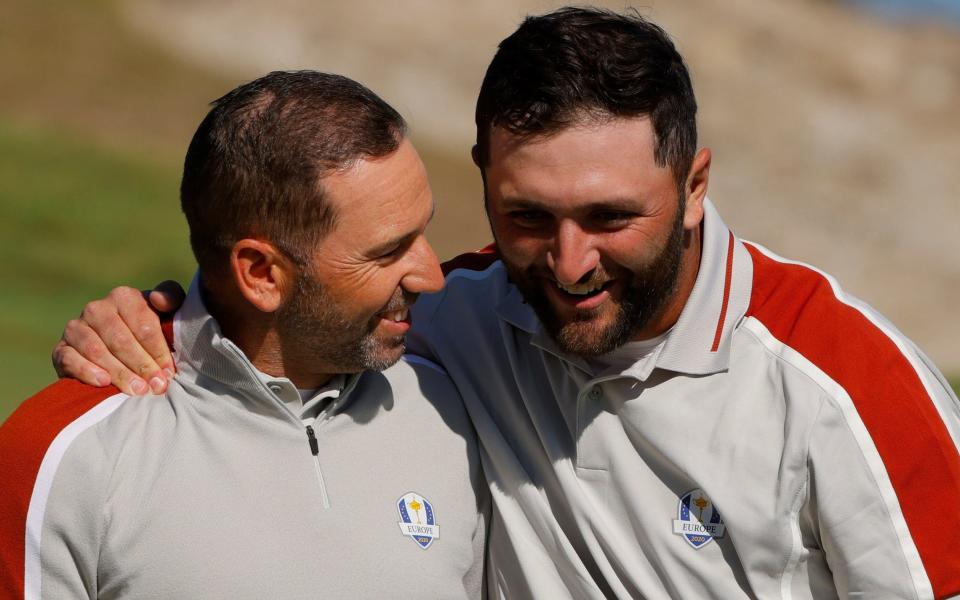 Jon Rahm and Sergio Garcia were two bright spots for the Europeans on a disappointing day at Whistling Straits - REUTERS