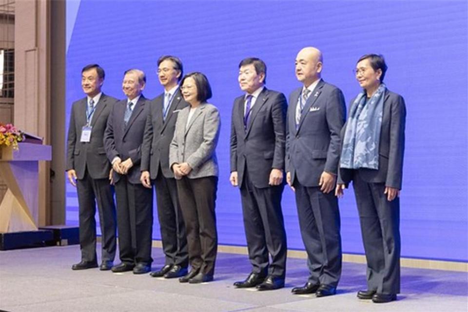 總統蔡英文14日出席東亞經濟會議台日聯席會議開幕式。（總統府）