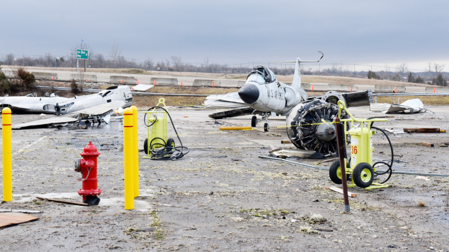 Storm damage at the Wright-Patterson Air Force Base in Dayton, Ohio on February 28, 2024 (Courtesy Photo/U.S. Air Force)