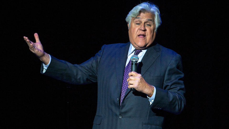 Comedian Jay Leno performs a standup routine at the RP Funding Center in Lakeland Fla. on Jan. 5, 2019. / Credit: Reinhold Matay / AP
