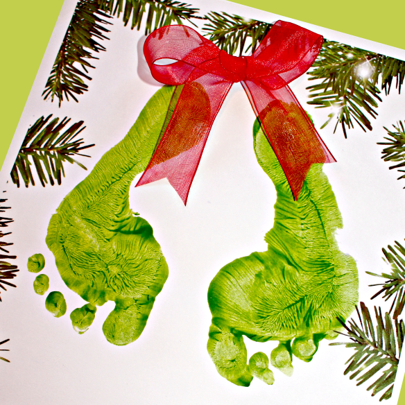 Grinch Handprint Christmas Stockings - For the Love of Food