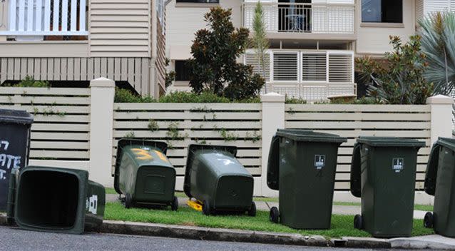 Some Queensland residents are at risk of receiving the hefty fine if they continuously leave their bins in the street. Source: AAP