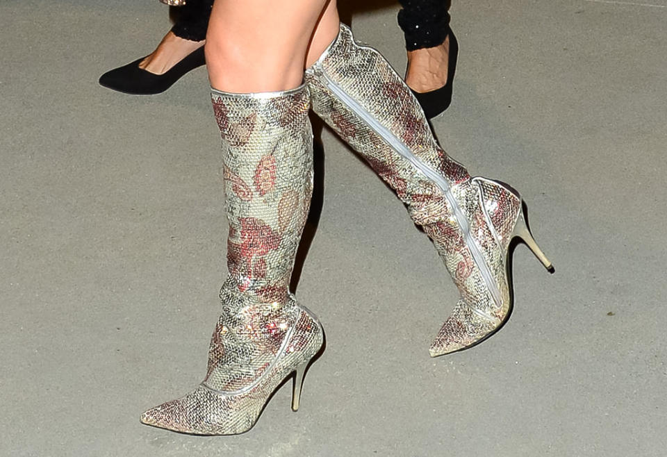 Natasha Lyonne, boots, sequin, zip-up, knee-high, Los Angeles