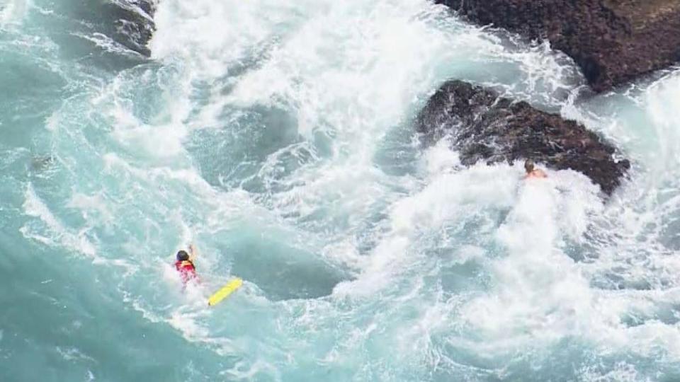 Teens rescued from Warriwood Blowhole. Picture Nine 5.JPG