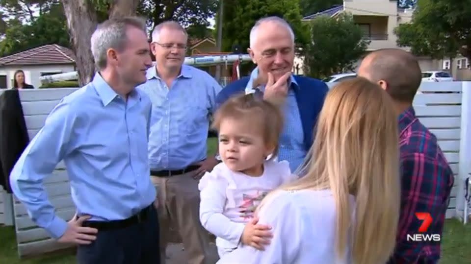 Turnbull visited the Penshurst home of Mr and Mrs Mignacca to spruik negative gearing. Photo: 7 News